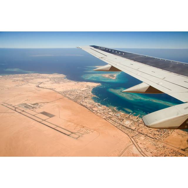 Eggen Airplane over African Coast - Wrapped Canvas Photograph (81cm H x 122cm W x 3.8cm D)