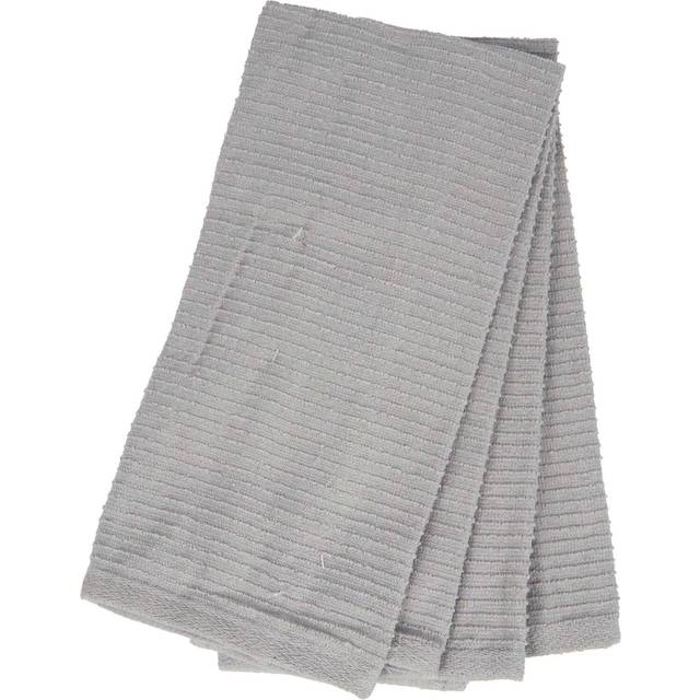 Pack of 2 Essentials Ribbed Terry Tea Towels - Grey