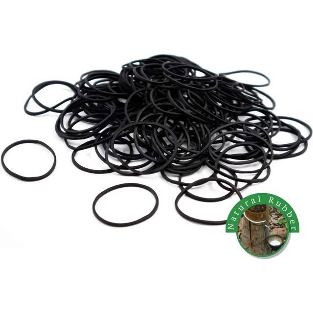 Rubber Bands 500 Pcs Jumbo Large Size No Break & Damage Stretchy Elastic Premium Quality Made in Vietnam Hair Ties (Black - 4 Pack of 125 Pc