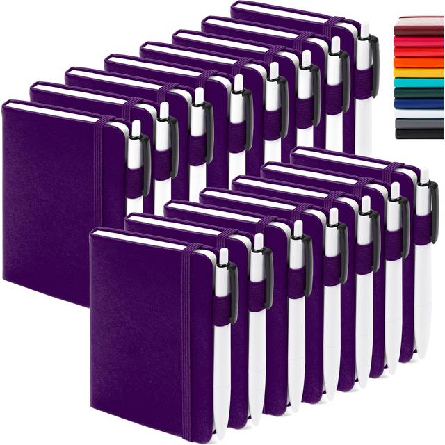 feela 15 Pack Pocket Small Notebooks Bulk  Mini Cute Notepads Hardcover College Ruled Lined Journals with Pen Holder for School Business Memos  with 1