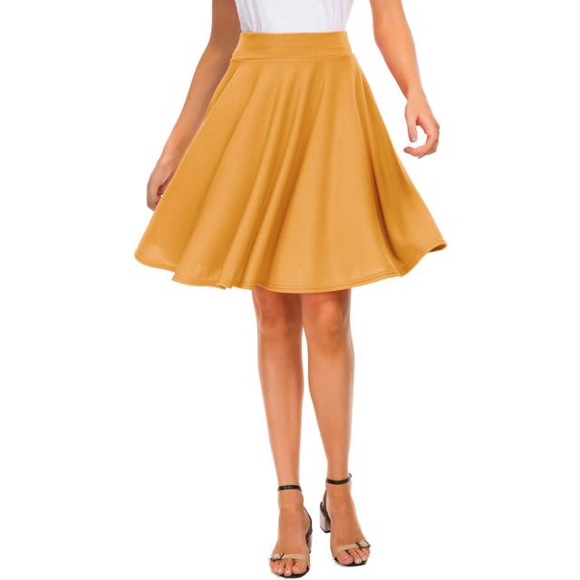 EXcHIc Womens casual Stretchy Flared Mini Skater Skirt Basic A-Line Pl