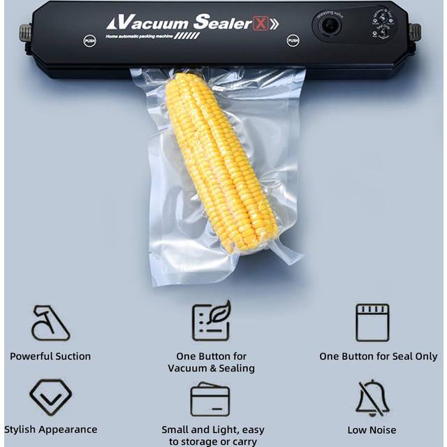 Vacuum Sealer Machine Automatic Food Saver Household Vacuum packaging Machine Compact Design UK plug black