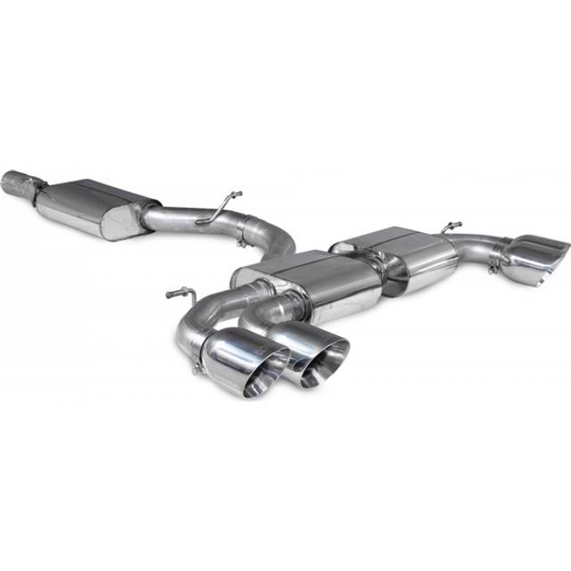 &#34;Scorpion Resonated 3.15&#34; GPF Back Exhaust System - Non-Valved&#34; - 4x 114mm Round Daytona Polished Tailpipes
