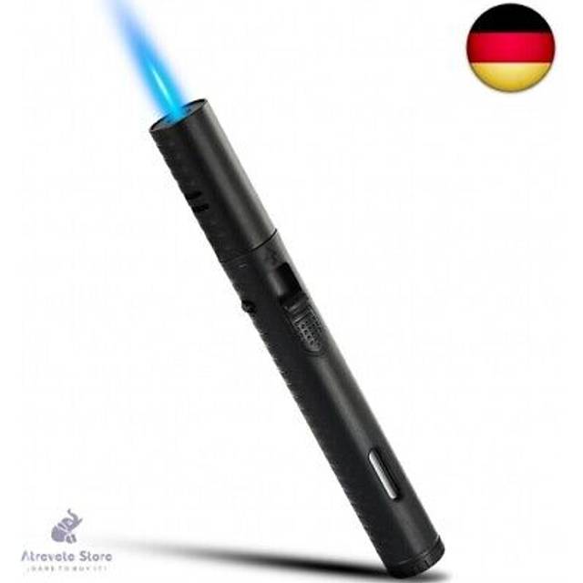 Jet Lighter, 7.0 inch Gas Lighter with Flame Locking Function, Refillable Jet Flame Windproof Torch Lighter for BBQ, Stove, Candle, Kitchen Cooker,