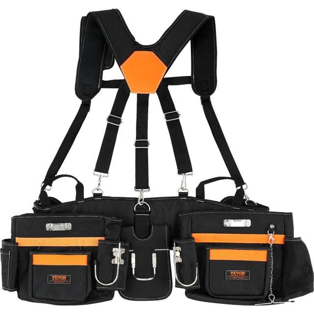 VEVOR Werkzeuggürtel 600D Polyester mit 29 Taschen Forstgürtel 736,6–1371,6mm Taillenumfang 50,8mm Gürtelbreite Werkzeugtasche Gürtel für Handwerker Baumeister Elektriker Tischler