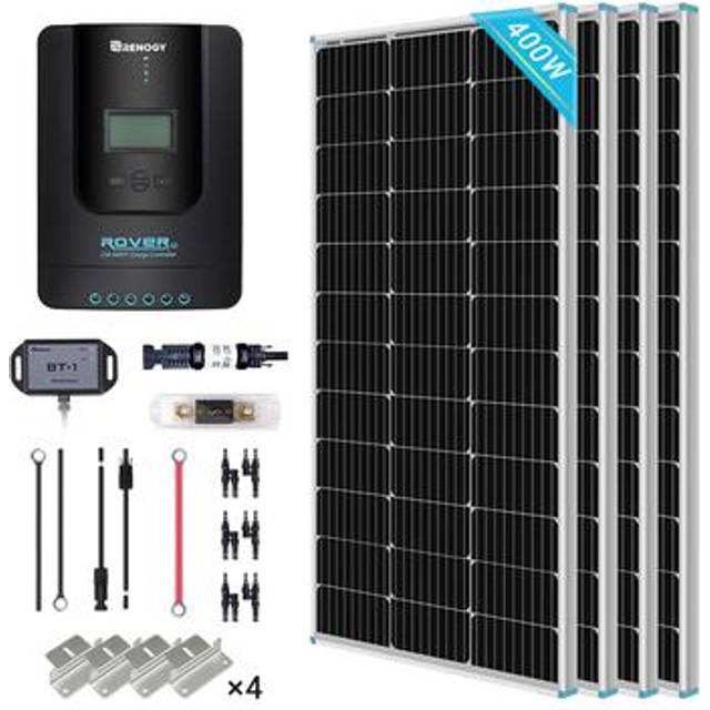 400W 12V/24V Monocrystalline Solar Premium Kit w/Rover 40A Charger Controller