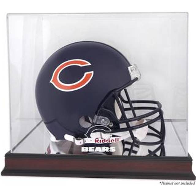 Chicago Bears Mahogany Helmet Logo Display Case with Mirror Back