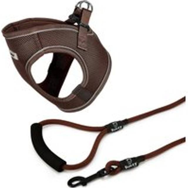 Bunty Voyage Harness X-Small Brown and Clip-on Rope Lead Small Brown, Brown