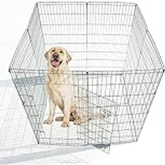 Ellie-Bo Easy-Up Puppy Rabbit Play Pen, 76 cm, Silver, 8-Piece