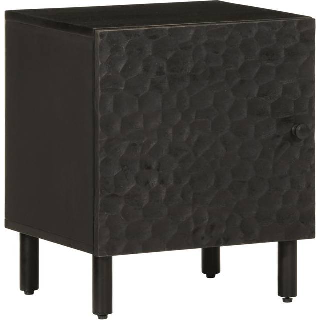vidaXL Bedside Cabinet Black 40x33x46 cm Solid Wood Mango