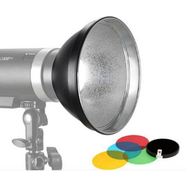 Godox ad300 pro blixtljus tillbehör glödlampa snoot honeycomb barndoon reflektor elinchrom broncolor profoto mount ad-ab adapter - Annons -r14 reflektorsats