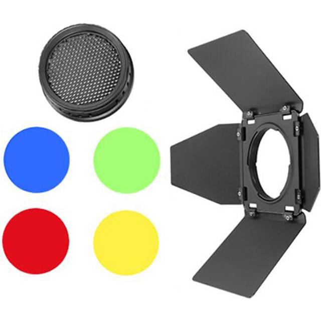 Godox ad300 pro blixtljus tillbehör glödlampa snoot honeycomb barndoon reflektor elinchrom broncolor profoto mount ad-ab adapter - Barndoor kit bd10