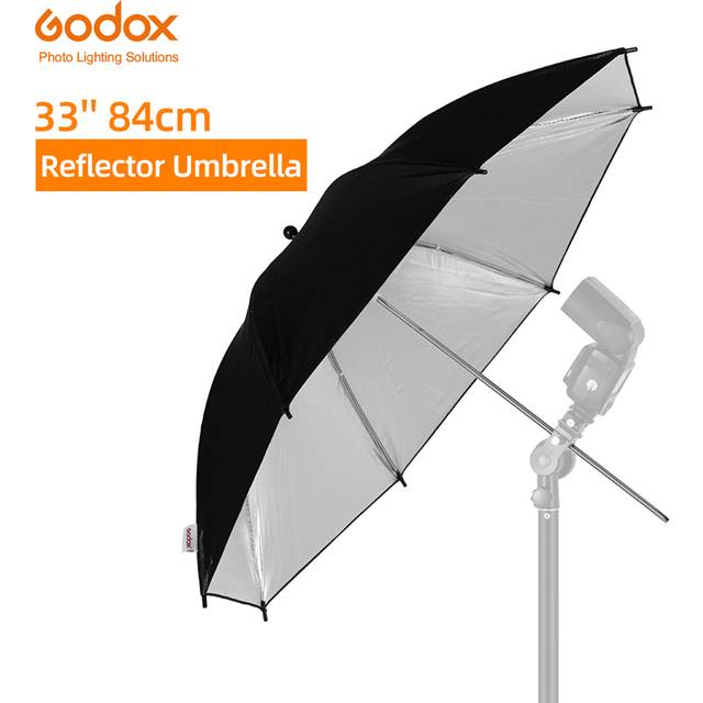 Godox 33 &#34;84Cm Reflector Soft Paraplu Photo Studio Flash Light Korrel Black Silver Umbrella Reflecterende Paraplu