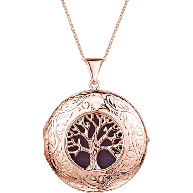 Large Tree of Life Personalised Locket – Rose Gold