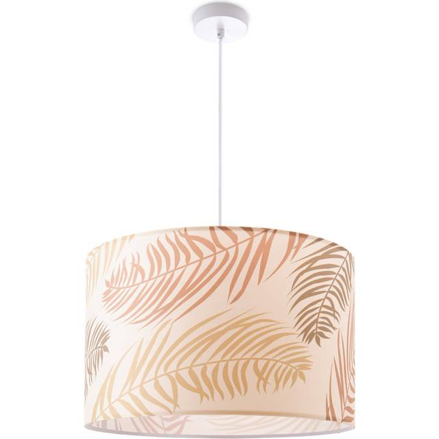 Drum pendant light 1-light Quechee - White (21cm H x 38cm W x 38cm D)