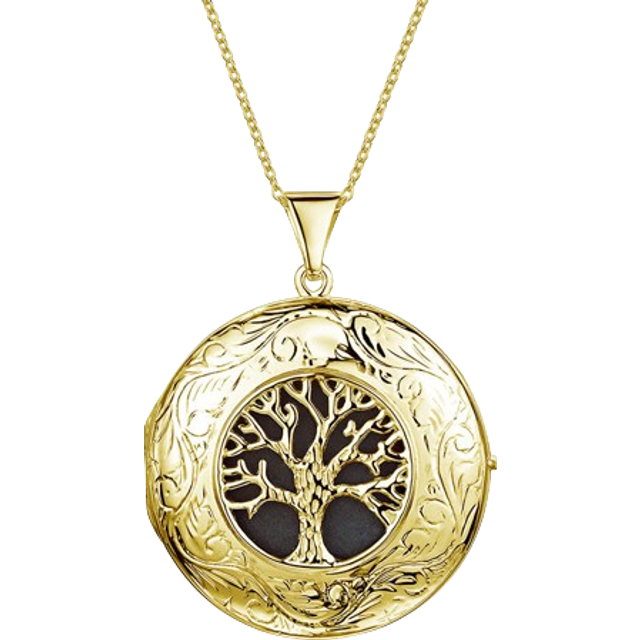 Large Tree of Life Personalised Locket – Gold