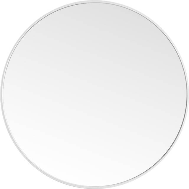 Living and Home White Frame Nordic Wall Mounted Bathroom Mirror 50cm - 50 x 50cm