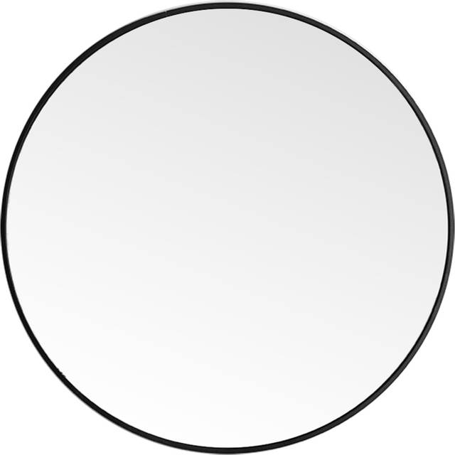 Living and Home Black Frame Nordic Wall Mounted Bathroom Mirror 70cm - 70 x 70cm