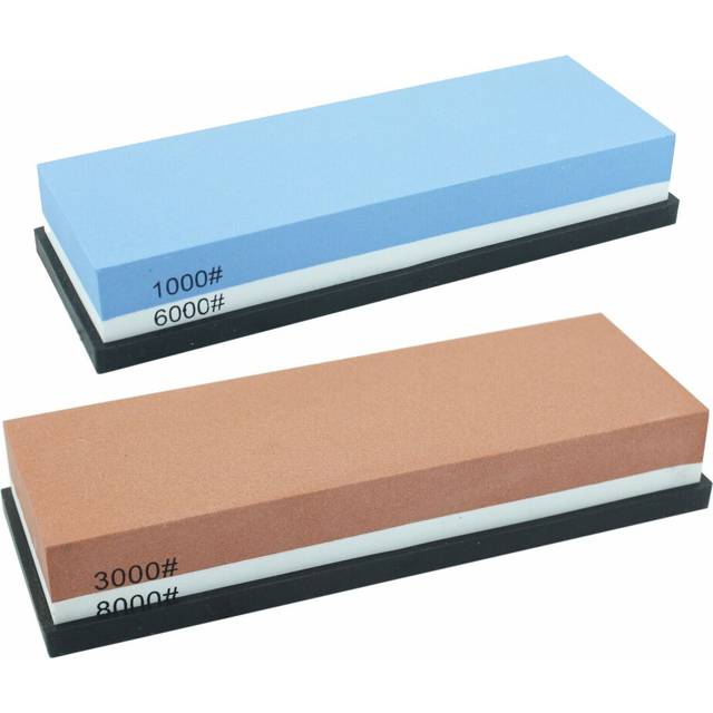 1000/6000+3000/8000 Dual Whetstone Set Knife Sharpening Water Stone Sharpener with Non-Slip Stand Holder