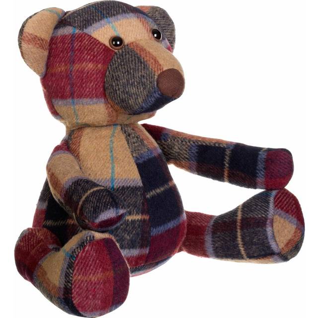 Anthracite Ridge Large Bear Floor Fixed Door Stop - Tartan (55cm H X 55cm W X 40cm D)