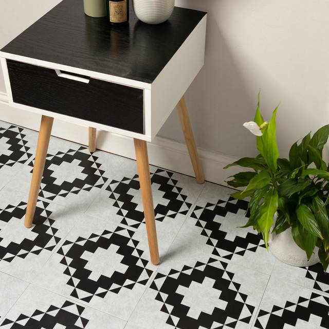 Floor tiles self adhesive blue moroccan vinyl flooring tile kitchen bathroom 1m²