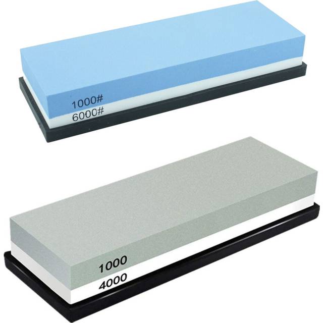 1000/4000+1000/6000 Dual Whetstone Set Knife Sharpening Water Stone Sharpener with Non-Slip Stand Holder