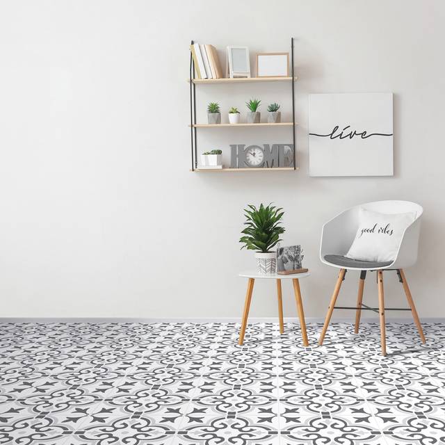 D-C-Fix Vintage Flowers 30.48Cm X 30.48Cm (Pack 11 Tiles = 1Sqm) - One Colour