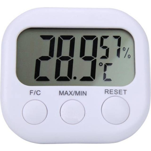 Digital LCD Indoor Thermometer Hygrometer Gauge Clock Temperature Humidity Meter