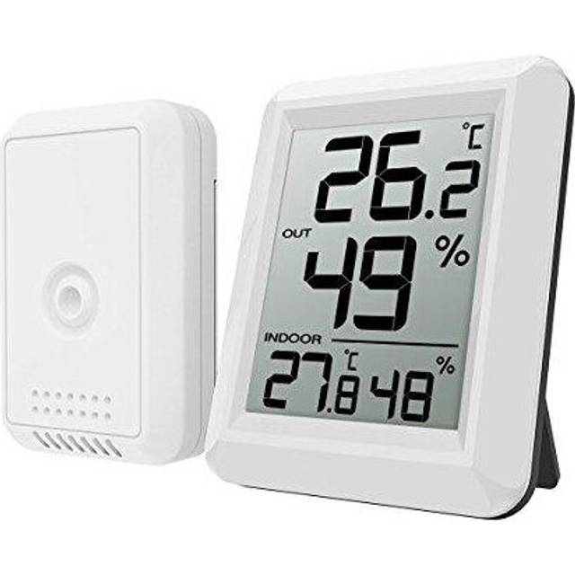ORIA Digital Thermometer Hygrometer, Indoor/Outdoor Humidity Meter, Temperature Monitor with Wireless Sensor, 328ft/100m Range, ?C/?F Selectable, 60s