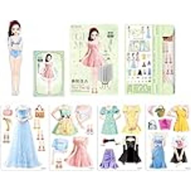 Teksome Paper Dress Up Dolls | Magnetoutfit Låtsaslek Pappersdockor Kostym Klänning Utskärningar - Magnet Kläder Pussel Creative Fashion Dress Up för födelsedag Barnens dag