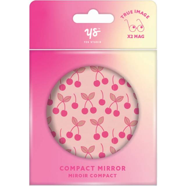 Yes Studio Cherry Travel Compact Mirror True Image x 2 Mag Flip Style