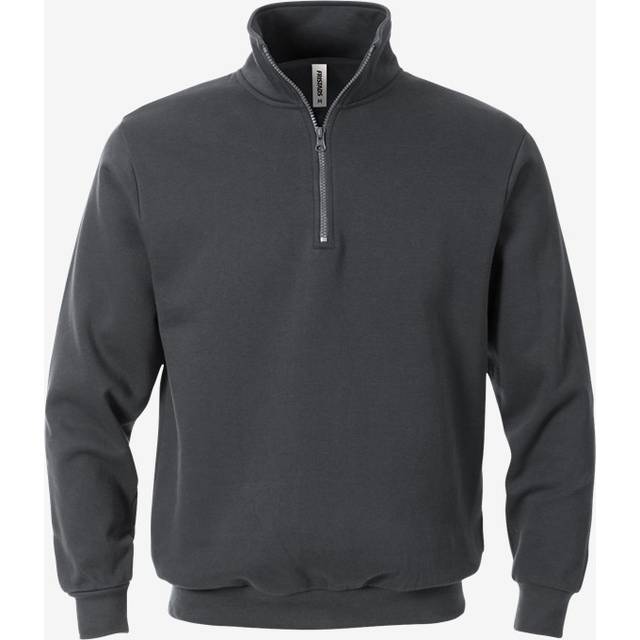 Fristad Sweatshirt 1737 swb kort zip (Kulör: Mörkgrå Storlek: XL)