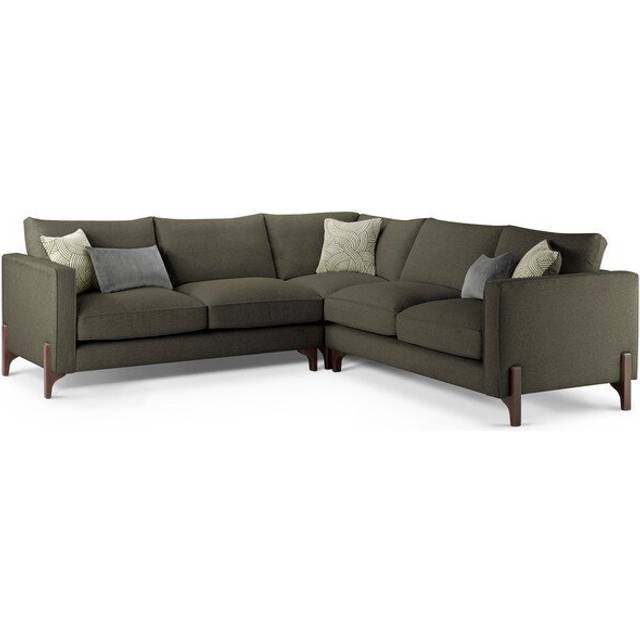 Dark Feet & Emerald Fabric Sofas - Large Corner Sofa - Jude Range - Oak Furnitureland