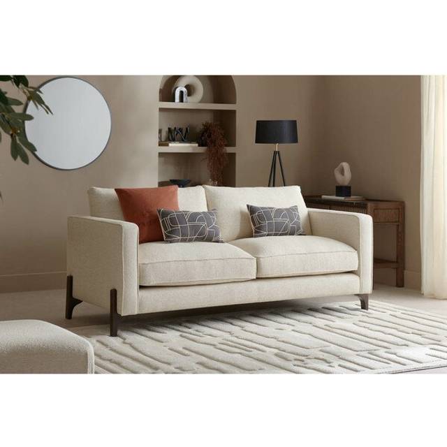 Dark Feet & Linen Fabric Sofas - 4 Seater Sofa - Jude Range - Oak Furnitureland