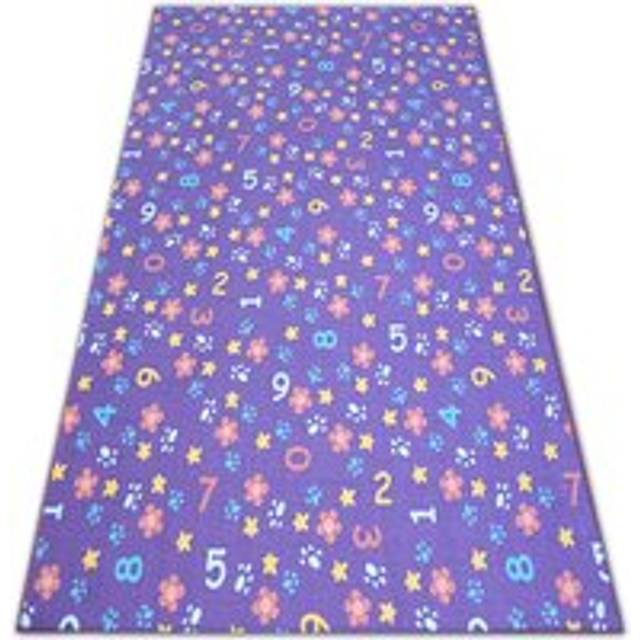 Rugsx - Fitted carpet for kids numbers purple numbers, alphabet, digits purple 150x350 cm