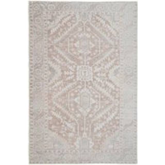 Neutral Beige Medallion Non Slip Washable Low Pile Rug - 120cm x 170cm
