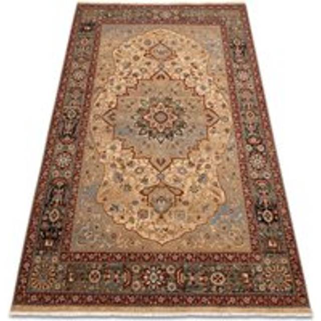 Carpet Wool KESHAN fringe, Rosette oriental 7519/53555 beige / navy beige 120x145 cm