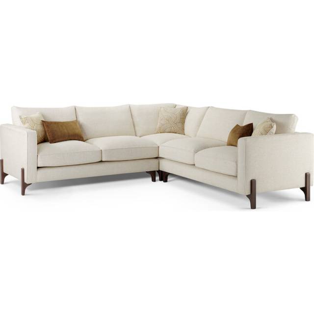 Dark Feet & Linen Fabric Sofas - Large Corner Sofa - Jude Range - Oak Furnitureland