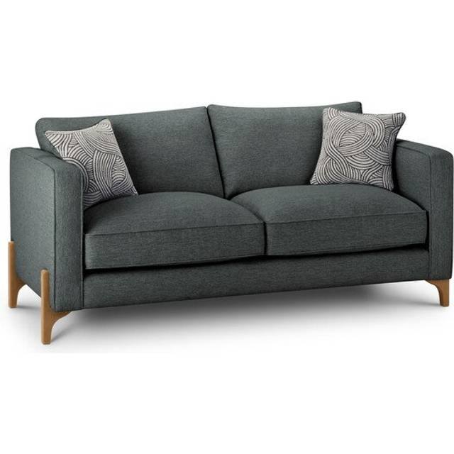 Oak Feet & Nickel Fabric Sofas - 3 Seater Sofa - Jude Range - Oak Furnitureland