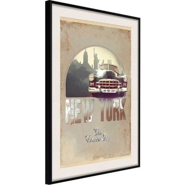 Inramad Poster / Tavla - Big Apple - 30x45 Guld ram