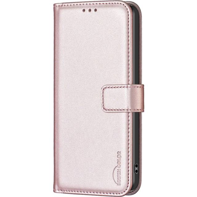 Motorola Moto G24 Konstläder Plånboksfodral med Ståfunktion & Korthållare - Rose Gold