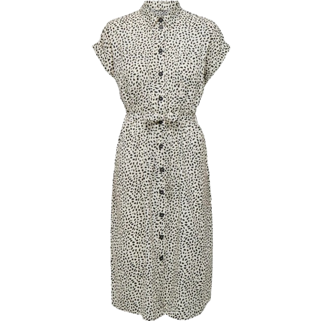 ONLY dam Casual klänning Onlhannover S/S Shirt Dress Noos Wvn , Molndansare/app: svart grafisk prick , 38