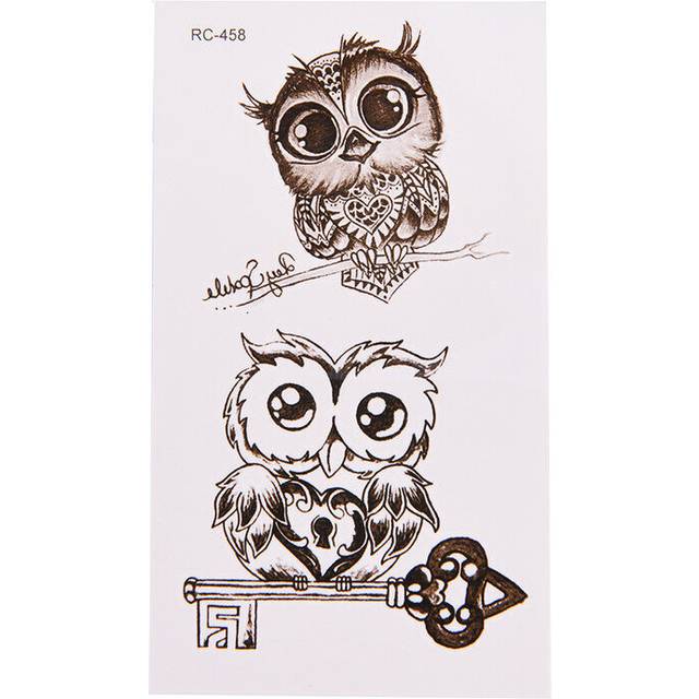 4PCS Owl Body Art Sexy Waterproof Temporary Tattoo Stickers