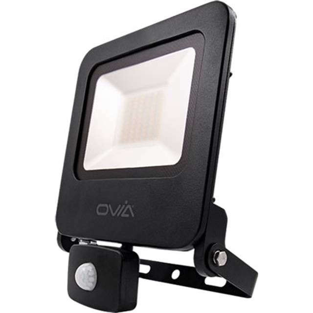 Click Ovia 50W LED Floodlight With PIR - IP44 - 3000K - Black