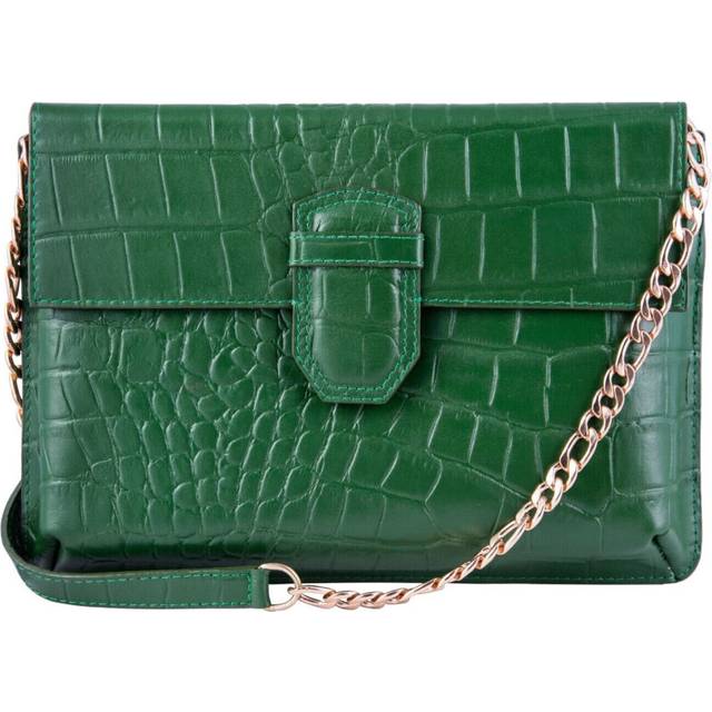 (Green) Womens Leathr Clutch Alligator Printed Cowhide Bag