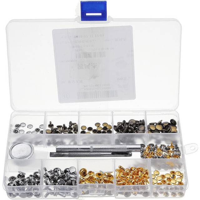 6mm 8mm 180Pcs Leather Double Cap Rivet Buttons Fixing Setting Kit Belts DIY Craft Repair Decoration