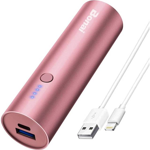 Bonai Portable Phone Charger, 5800mAh Power Bank External Backup Battery Pack Compatible with iPhone XS 8 7 6s 6, iPad, iPod,Huawei and More - Rose Go