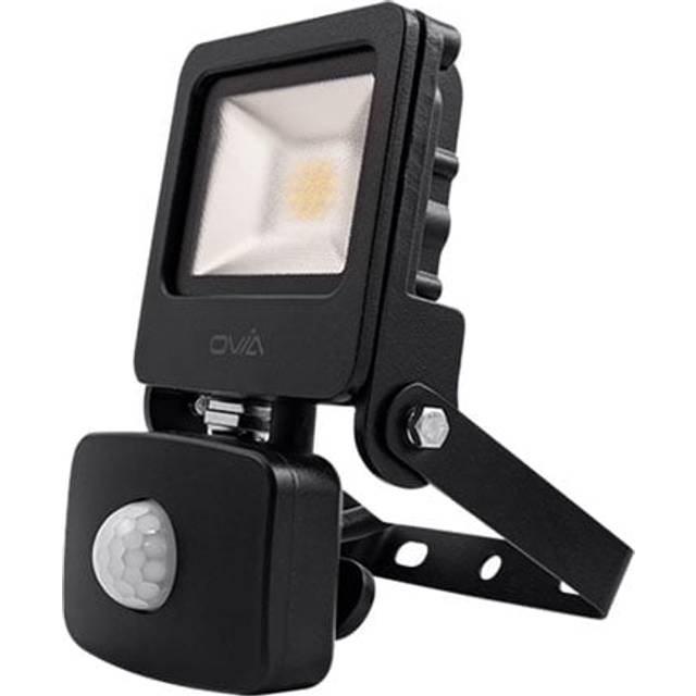 Click Ovia 10W LED Floodlight With PIR - IP44 - 4000K - Black