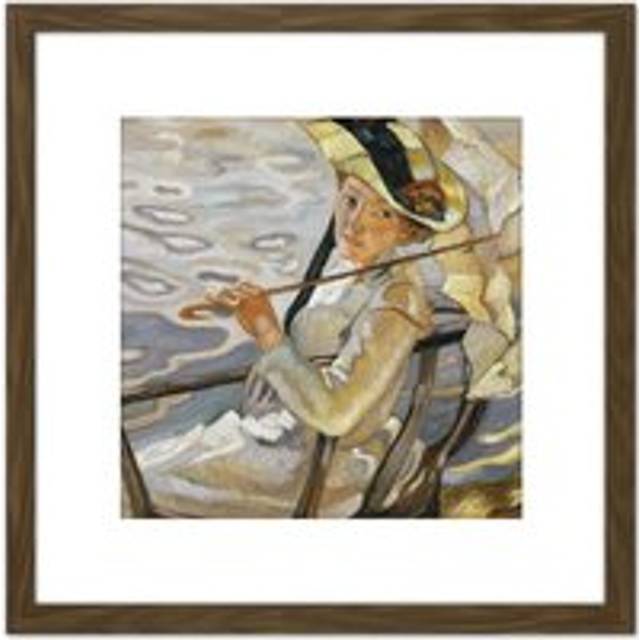 Putz In The Sunlight IV Painting 8X8 Inch Square Wooden Framed Wall Art Print Picture with Mount - Brown - One Size