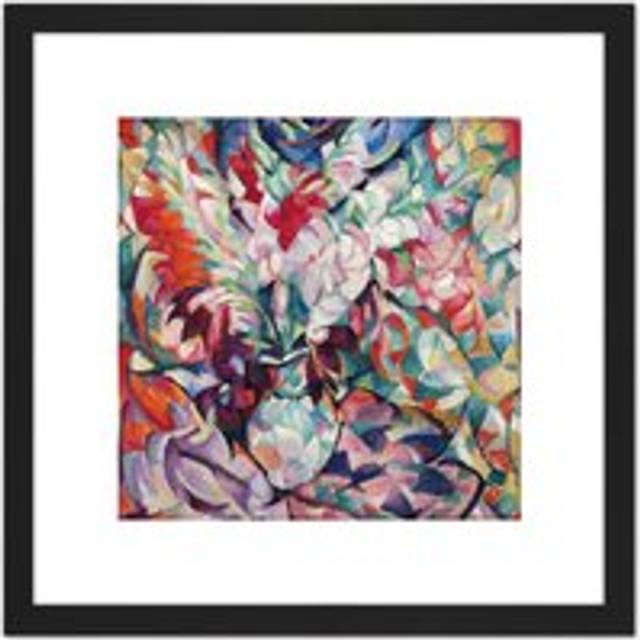 Gestel Gladiola Flowers Vase Modernist Painting 8X8 Inch Square Wooden Framed Wall Art Print Picture with Mount - Black - One Size